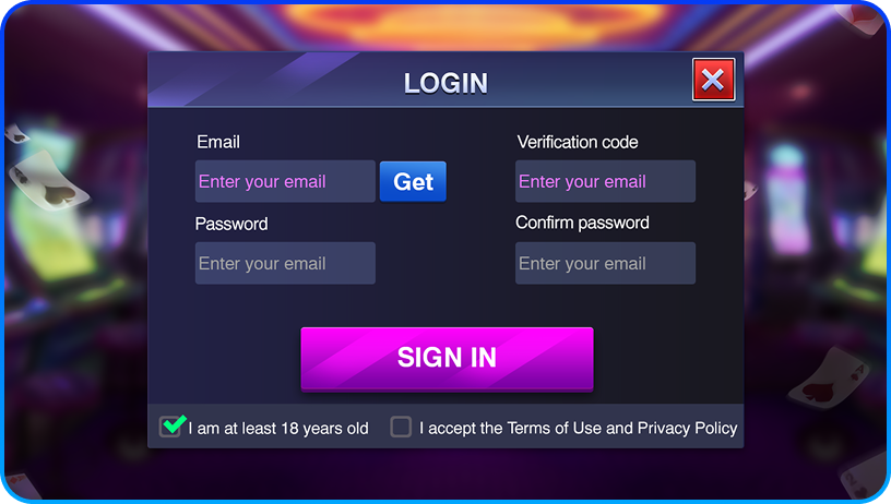 Sign up process
